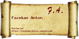 Fazekas Anton névjegykártya
