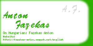 anton fazekas business card